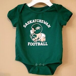 Saskatchewan Roughriders green football onesie/bodysuit